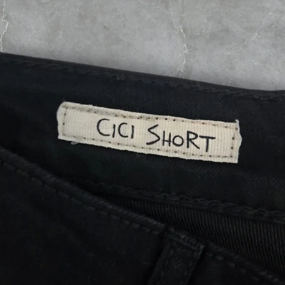Y2K Hot Kiss Black LOW-RISE Denim Size 6-8 Silver Sequin Cici Glam Shorts - Picture 4 of 5